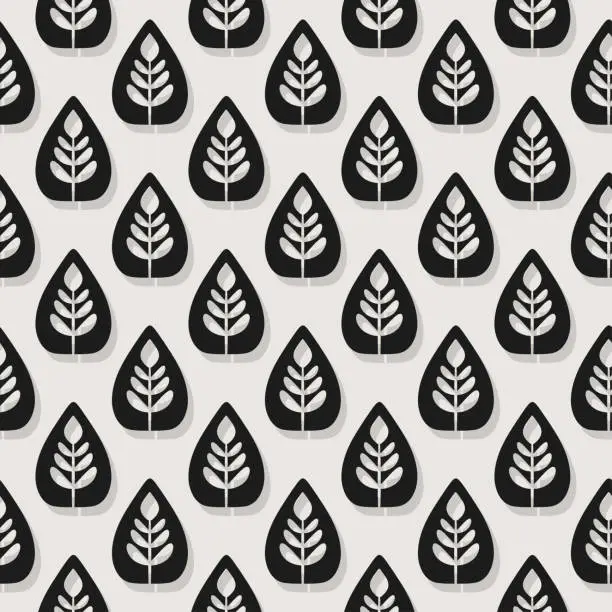 Vector illustration of Monochrome geometric seamless vector pattern