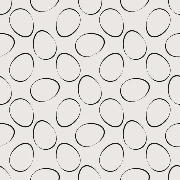 Vector illustration of Monochrome eggs contour seamless vector pattern