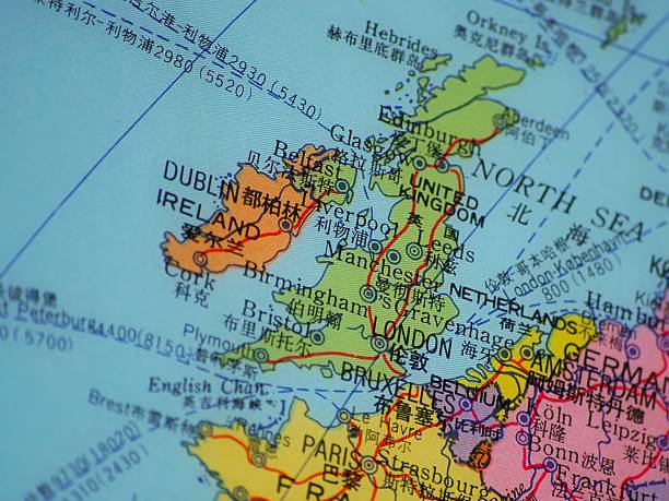 istock Ireland and England map Detail 147644482