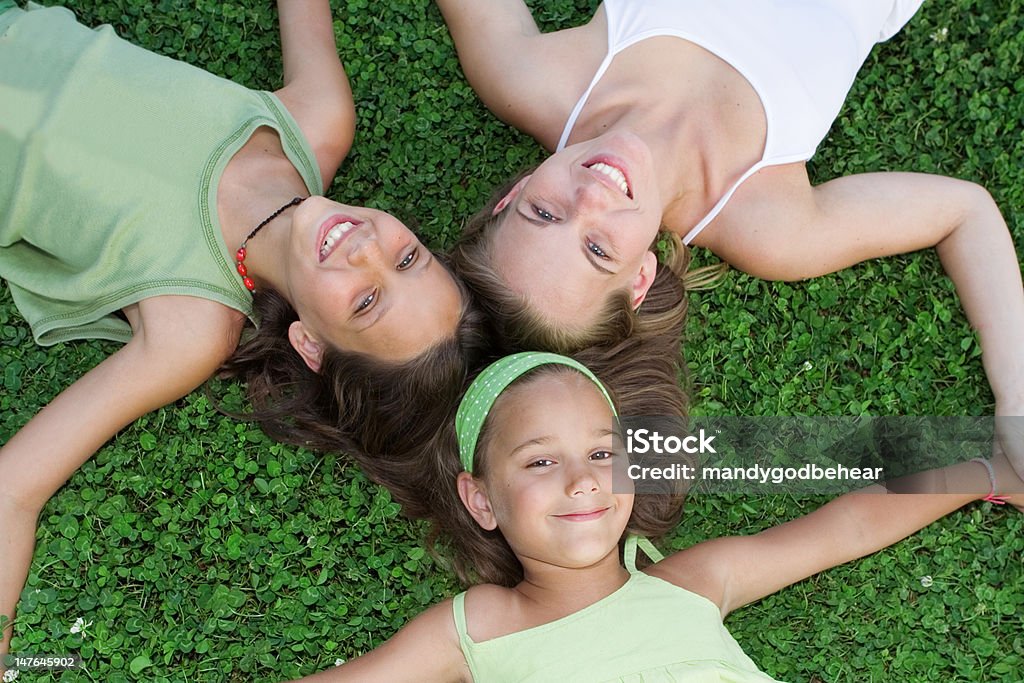 happy smiling faces happy group, young mother and children Adult Stock Photo