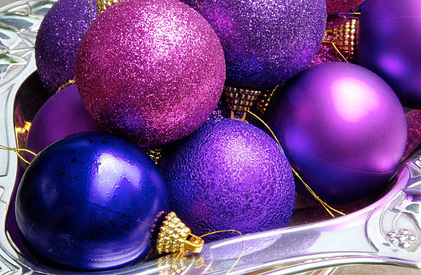 istock Christmas Baubles in a Silver Bowl 147646015