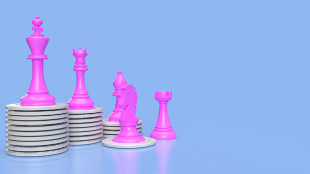 istock pink chess and coins for Business concept 3d rendering 1476463056