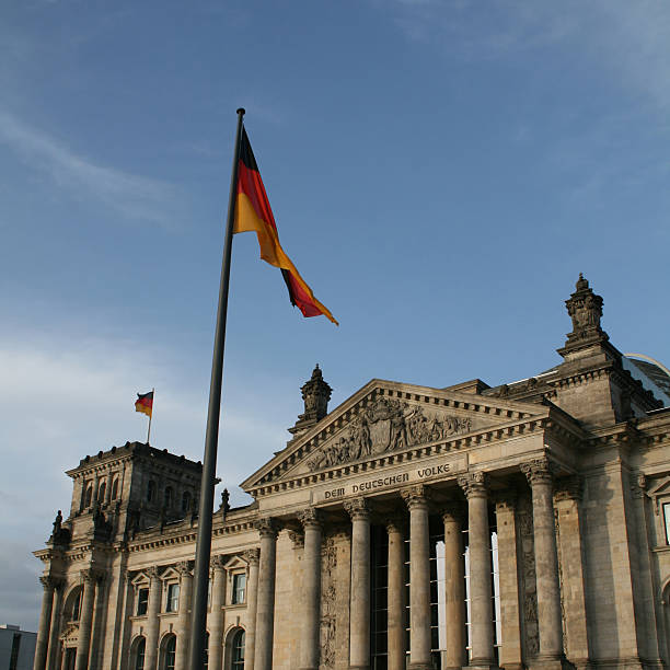 istock flag and German Parliament 147646847