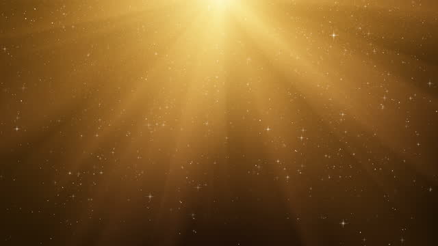 Abstract Golden Particles God's Ray Background
