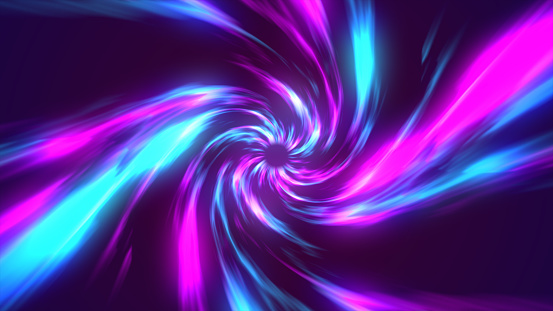 Digitally generated, Abstract Light Trail Technology Background.