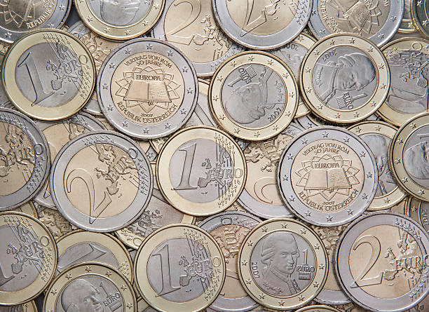 European union coin, stock photo