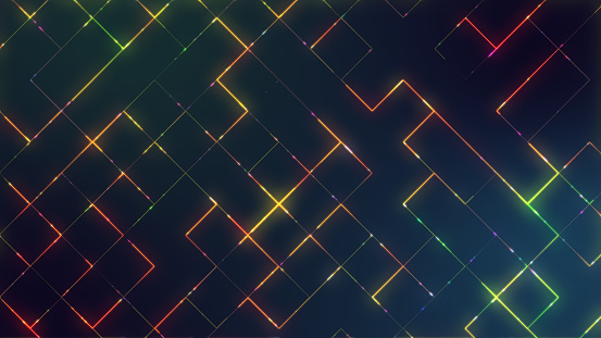 Digitally generated, Futuristic Neon Lights Background.