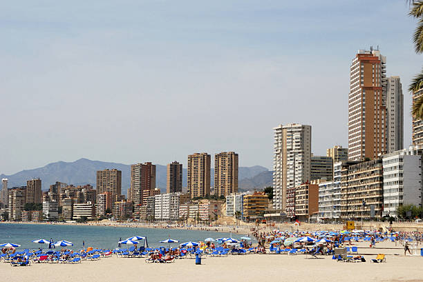 istock Mediterranean beach in Benidorm, Spain 147648608