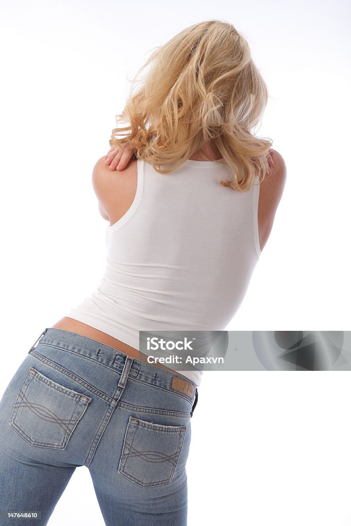 Ragazza con grande figura sul retro - Foto stock royalty-free di Abbigliamento casual