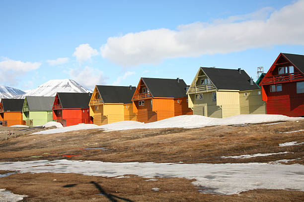 istock Homes in a row on Svalbard 147648841