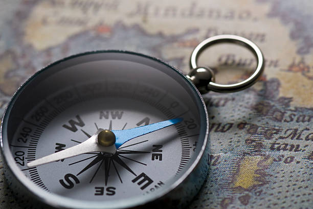Compass Compass on old map guidance photos stock pictures, royalty-free photos & images