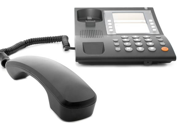 istock Corded office telephone 147651428