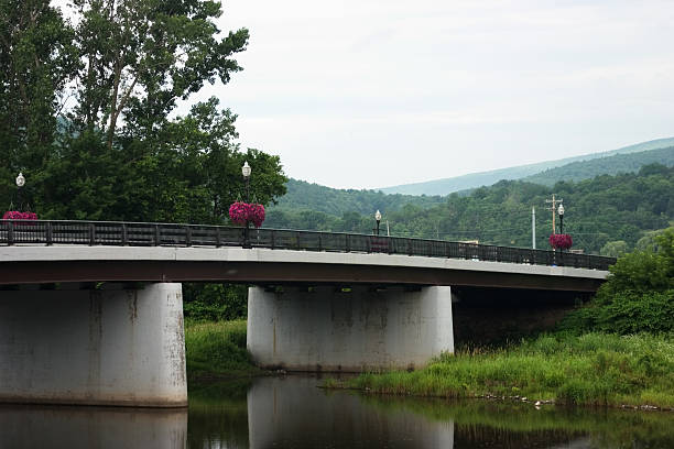 Bridge in Middleburgh, NY stock photo