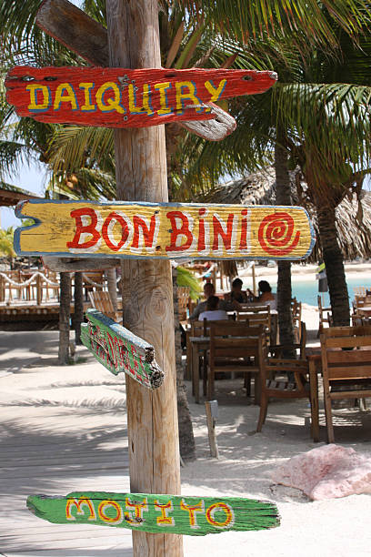 istock Welcome sign in front of beach bar. 147651715