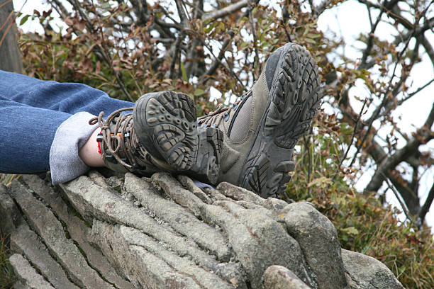 Resting After a Mountain Hike stock photo