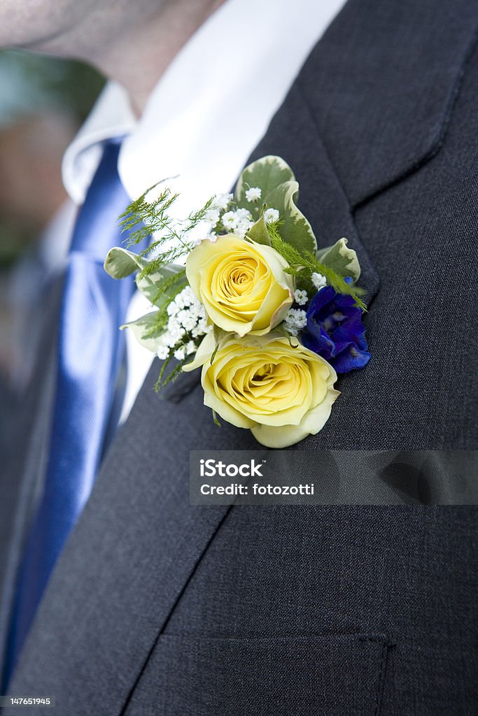 Blume im Knopfloch, Blumen, rose - Lizenzfrei Anzug Stock-Foto
