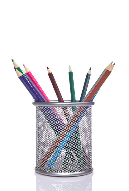 istock Coloured pencils in the basket 147652398