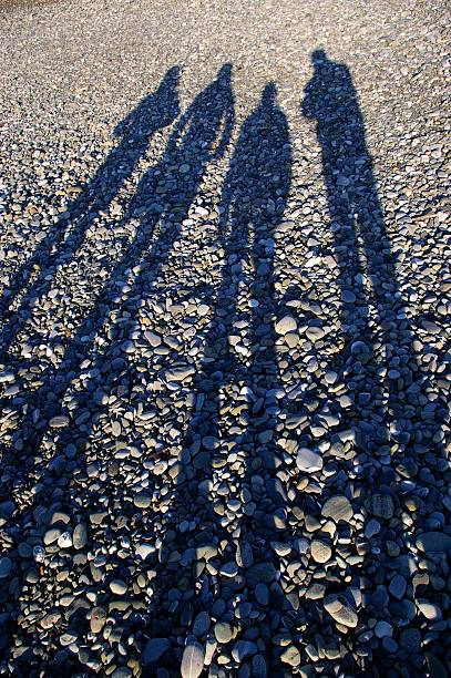 Long shadows stock photo