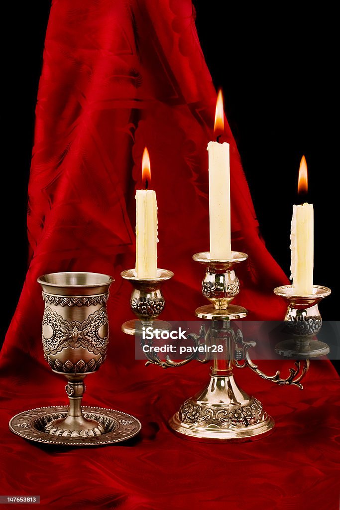 Xícara e velas - Foto de stock de Bebida alcoólica royalty-free