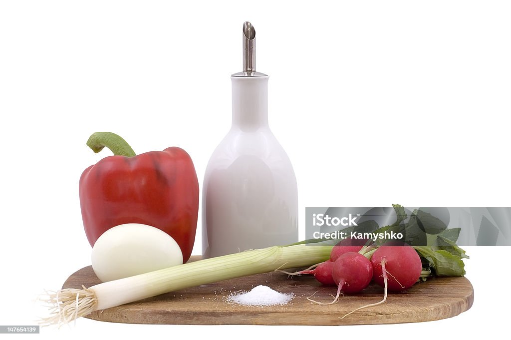 Ainda-vida com um hardboard de madeira - Foto de stock de Alimentação Saudável royalty-free