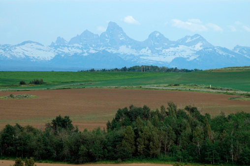 South East of Ashton Idaho, farm country looking east to the Teton mountains.