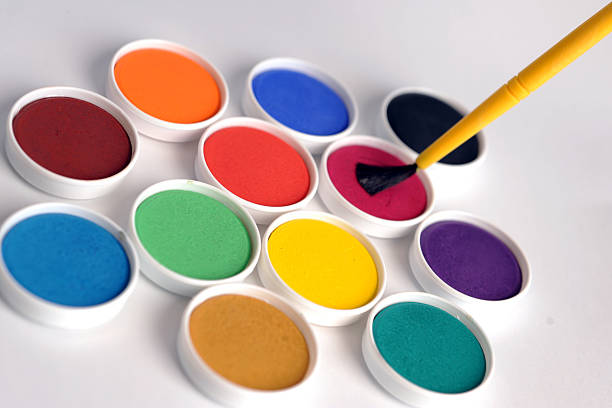 istock Water colors with paintbrush 147655107