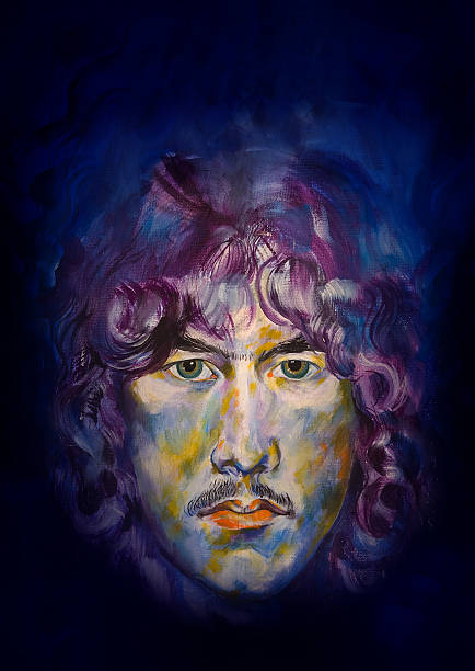 Moody portrait of a man in oil paint