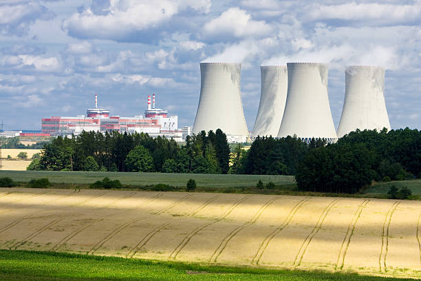 Nuclear power plant stock photo