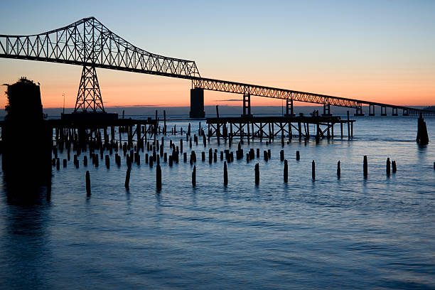 Astoria Bridge at sunset stock photo