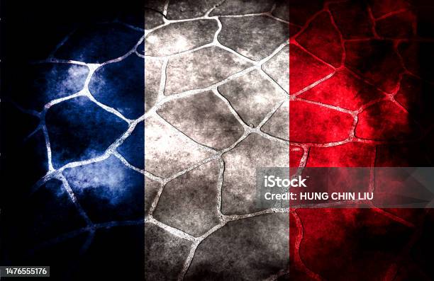 French Flag Double Exposure Basemap Or Background Use Double Exposure Creative Hologram Stock Photo - Download Image Now