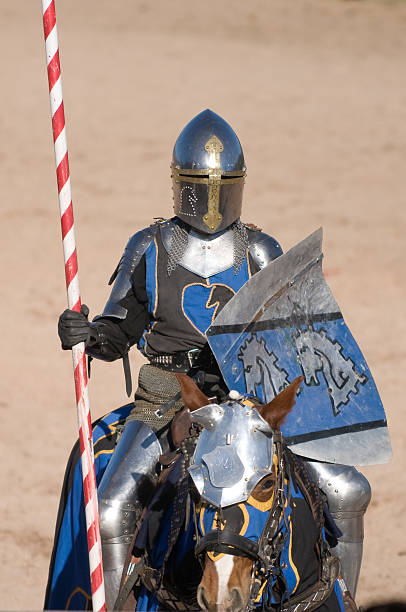 istock Shining Knight on Horse Before Battle 147655886