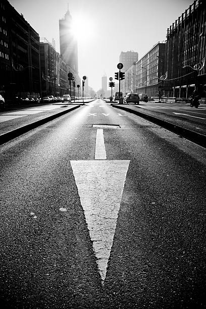 istock Backlit taxi lane in Milan 147655903