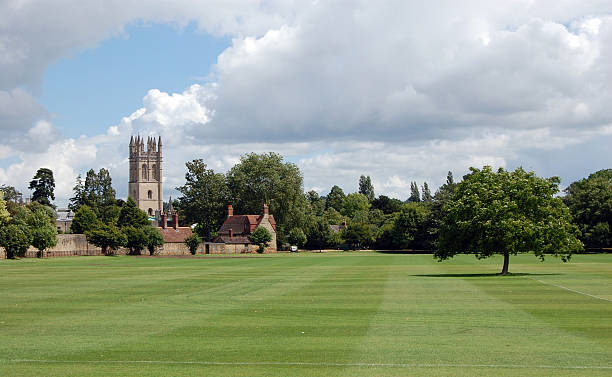A view of the cricket pitch next to Christchurch College Oxford, UK