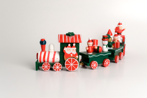 wooden toy train Christmas decoration