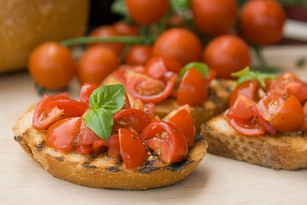 istock Italian toasted bread with tomatoes (bruschetta) 147656423