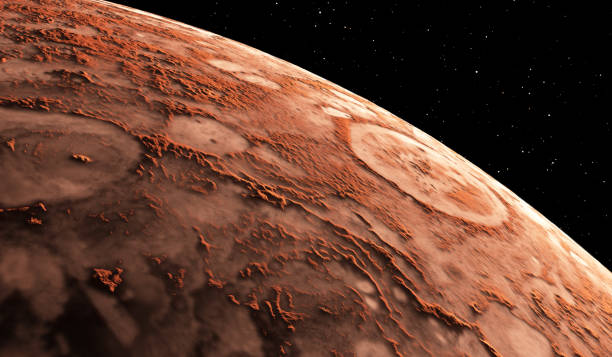 istock Mars - the red planet. Martian surface and dust in the atmosphere. 1476568232