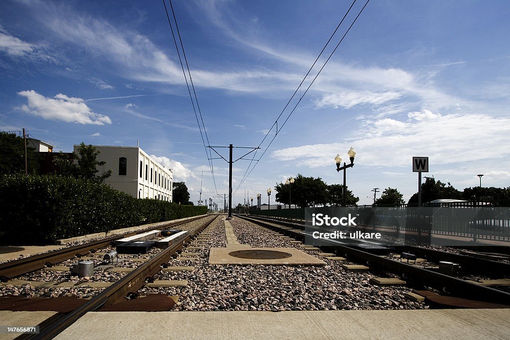 Pistes de métro train de disparaître à l'Horizon - Photo de Texas libre de droits