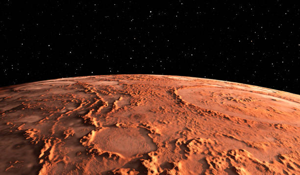 istock Mars - the red planet. Martian surface and dust in the atmosphere. 1476568958