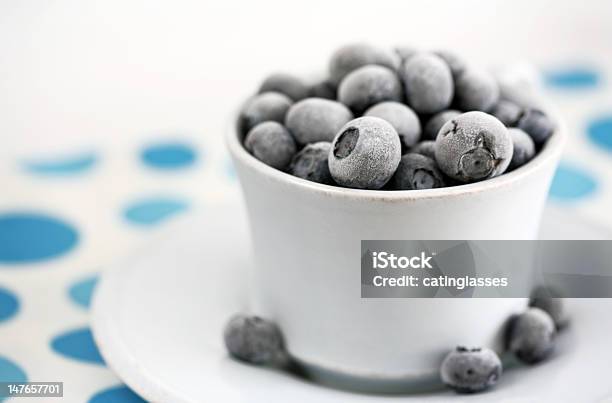 Summer Dessert Frozen Blueberries Stock Photo - Download Image Now - Blueberry, Frozen, Blue