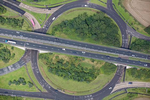 istock Road junction aerial 147657747