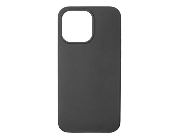 istock Mobile phone case isolated on white background. Smart phone case isolated. Black silicone case for smartphone or phone with cutouts for the camera. Front view 1476578608