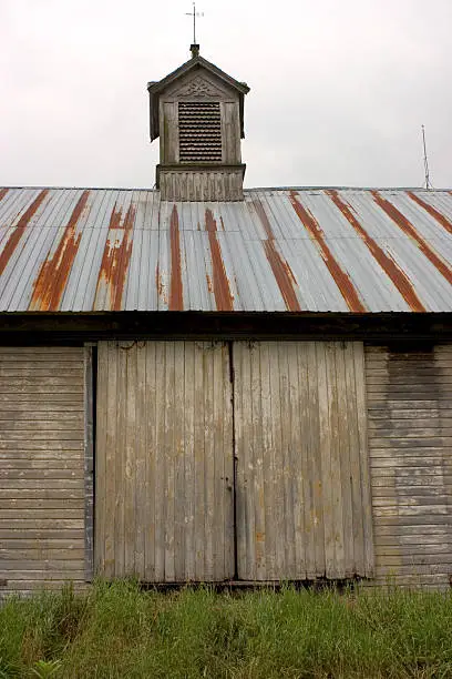 Old barn doors and cupola