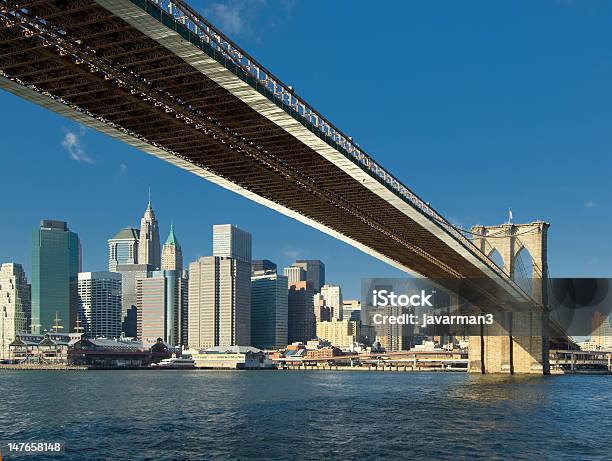 Brooklyn Bridge New York Usa Stock Photo - Download Image Now - Architecture, Blue, Bridge - Built Structure
