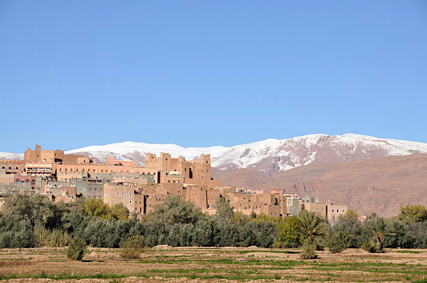 istock Moroccan village, Atlas mountains in the background 147659345