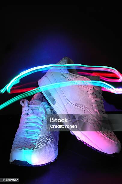 Sneakers Stock Photo - Download Image Now - Activity, Black Background, Clothing