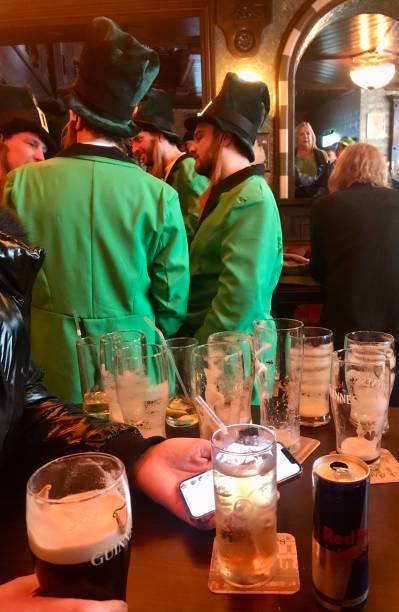 Saint Patrick's day Dublin city 2023 celebrations around the city centre: Temple bar, trinity college, stoneybatter, Liffey river, sweetman pub, Christ Church Cathedral.