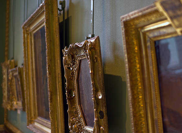 Old paintings Old paintings in golden frames art gallery stock pictures, royalty-free photos & images