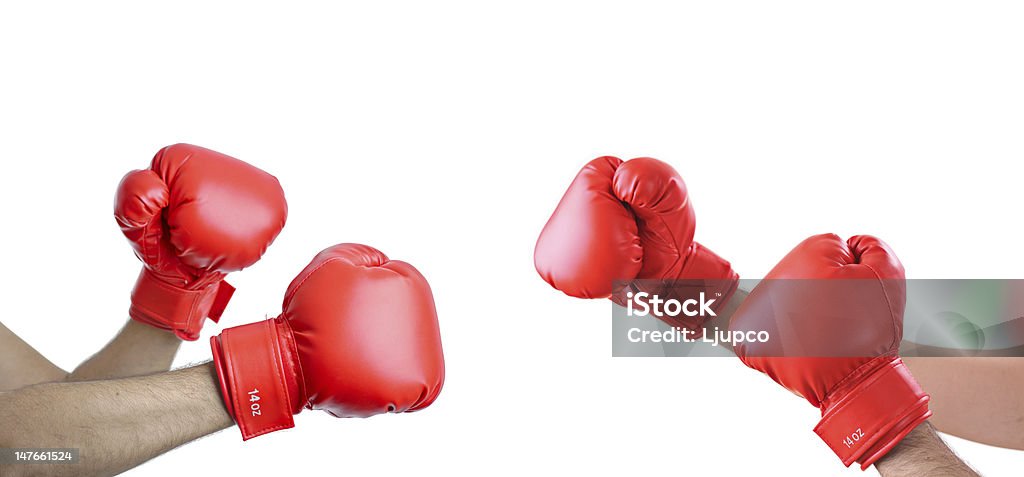 Brawl A view of hands with boxing gloves - Royalty-free Boks Eldiveni Stok görsel