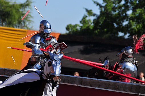 Medieval Knight - Jousting. Castle Gniew. Poland.