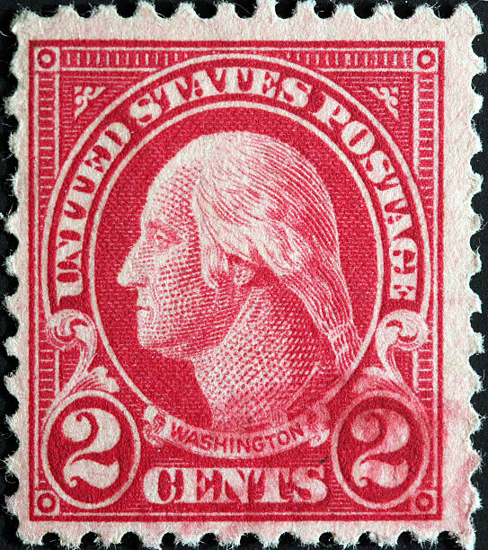 george washington - president postage stamp profile usa imagens e fotografias de stock